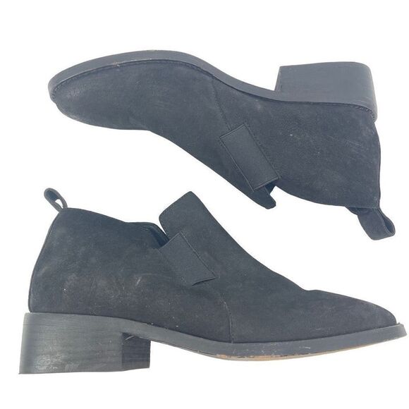 Eileen Fisher Vero Cuoio Women's Black Suede Leather Boots Size 9 - Picture 1 of 10